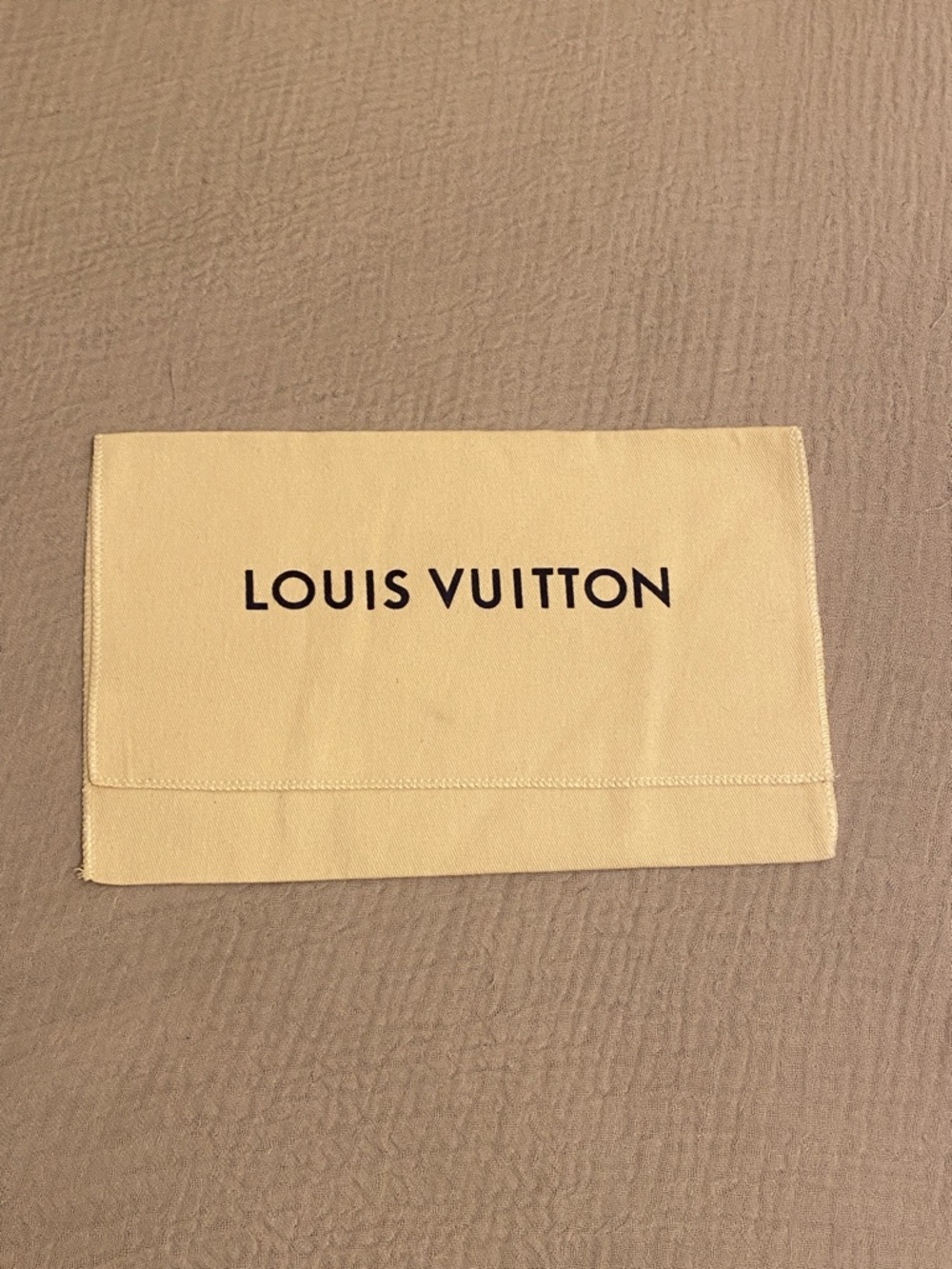 Louis Vuitton Cream Dust Pouch with Black Logo - Picture 1 of 6